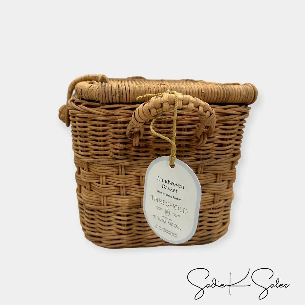 Small‎ Lidded Rattan Decorative Basket Brown - Threshold Studio McGee, Target